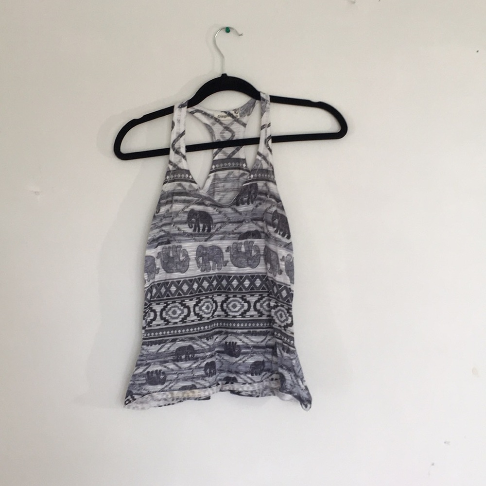 Aztec Patterned Razor Back Tank Top